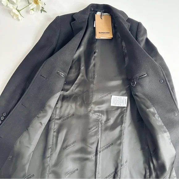 Burberry Bramley Wool & Cashmere Car Coat Women's Blazer Coat Black
